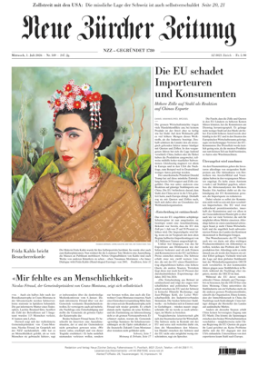 Cover of Neue Zurcher Zeitung
