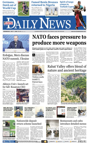 Cover of Hurriyet Daily News & Economic Review
