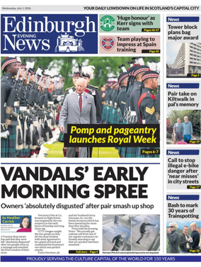 Cover of Edinburgh Evening News