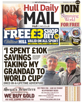 Cover of Hull Daily Mail