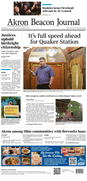 Cover of Akron Beacon Journal