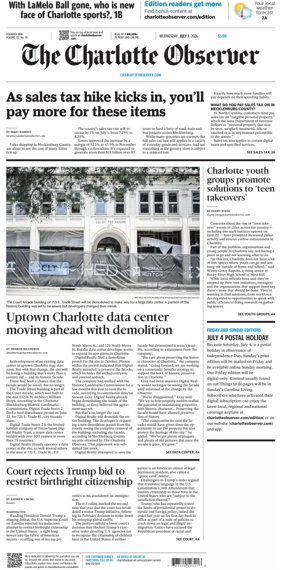 Cover of The Charlotte Observer