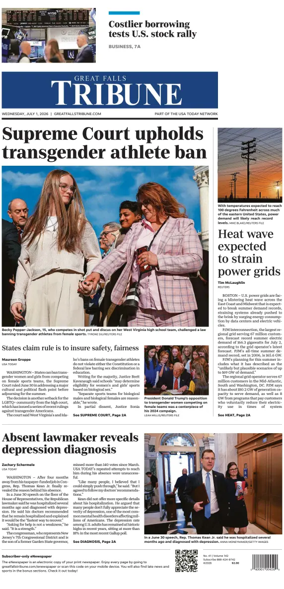 Cover of Great Falls Tribune