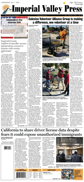 Cover of Imperial Valley Press