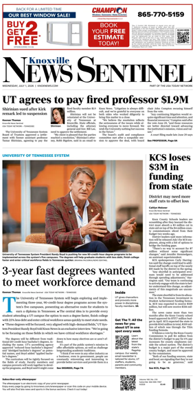Cover of Knoxville News Sentinel