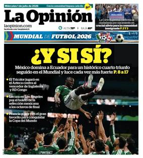 Cover of La Opinion