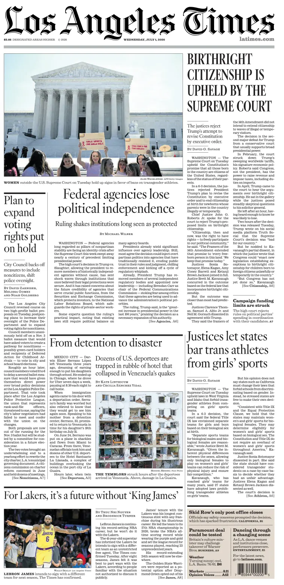 Cover of Los Angeles Times