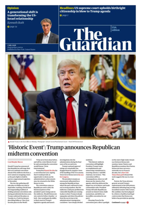 Cover of The Guardian (USA)