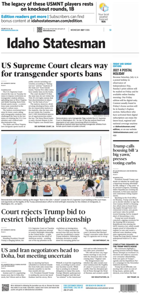 Cover of The Idaho Statesman