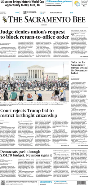 Cover of The Sacramento Bee