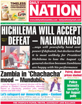 Cover of Daily Nation Newspaper