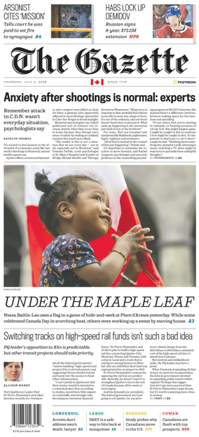 Cover of Montreal Gazette