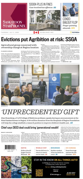 Cover of Saskatoon StarPhoenix