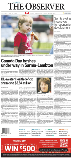 Cover of The Observer (Sarnia)