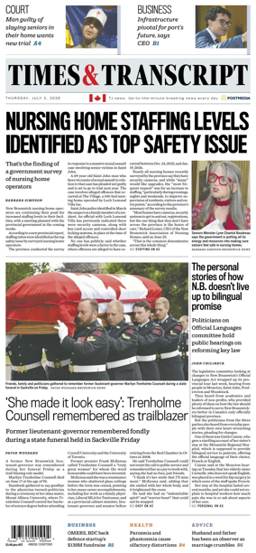 Cover of Times & Transcript