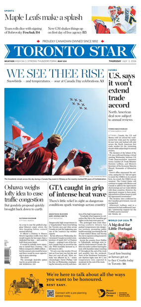 Cover of Toronto Star