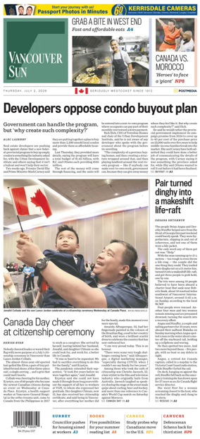 Cover of Vancouver Sun