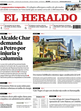 Cover of El Heraldo (Colombia)