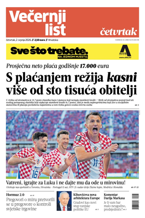 Cover of Vecernji list - Hrvatska