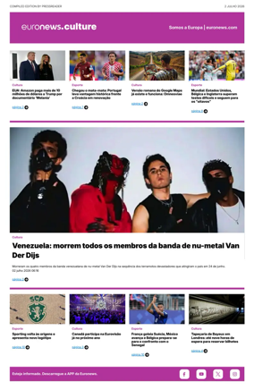 Cover of Euronews Culture and Sport (Portuguese)