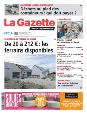 Cover of La Gazette du Centre Morbihan