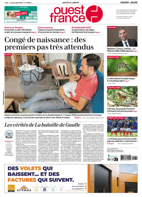 Cover of Ouest France (Angers / Segre)