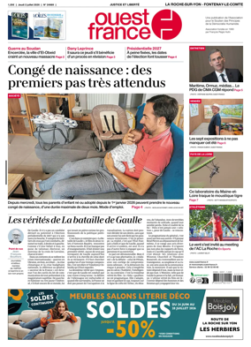 Cover of Ouest France (La Roche-sur-Yon - Fontenay-le-Comte)