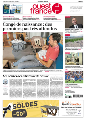 Cover of Ouest France (Lorient)