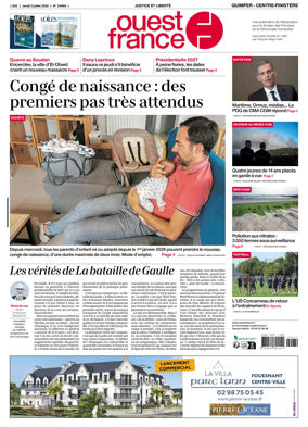 Cover of Ouest-France (Quimper Centre-Finistere)