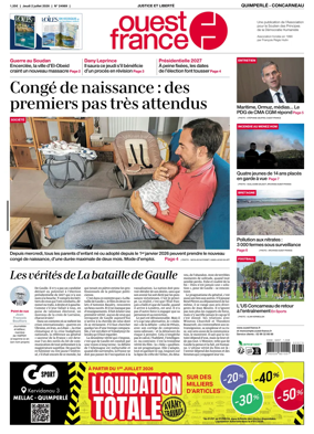 Cover of Ouest-France (Quimperle Concarneau)