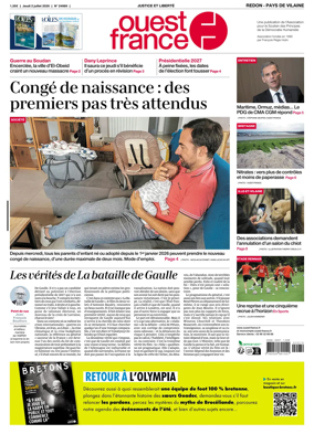 Cover of Ouest France (Redon / Pays de Vilaine)