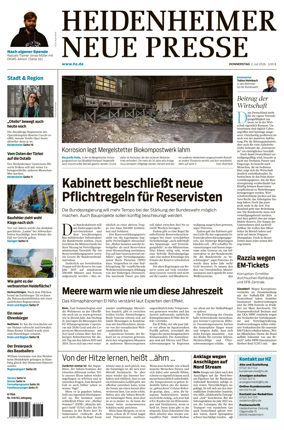 Cover of Heidenheimer Neue Presse