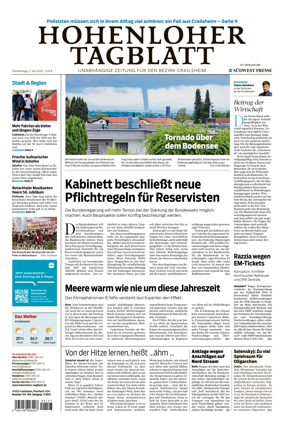 Cover of Hohenloher Tagblatt