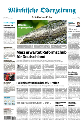 Cover of Markische Oderzeitung Strausberg