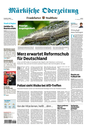 Cover of Markische Oderzeitung Frankfurt (Oder)