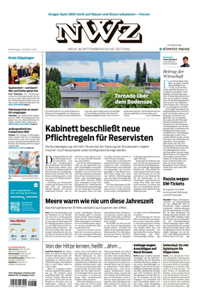 Cover of NWZ – Neue Wurttembergische Zeitung