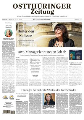 Cover of Ostthuringer Zeitung (Posneck)