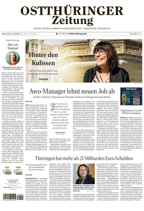 Cover of Ostthuringer Zeitung (Landkreis Saalfeld-Rudolstadt)