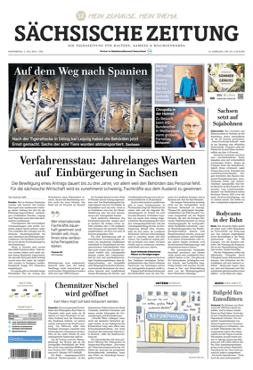 Cover of Sachsische Zeitung (Bautzen Kamenz & Bischofswerda)
