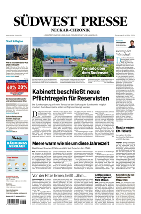 Cover of SUDWEST PRESSE - Neckar-Chronik