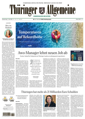 Cover of Thuringer Allgemeine (Sonderhausen und Artern)