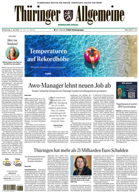 Cover of Thuringer Allgemeine (Weimar)