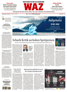 Cover of Westdeutsche Allgemeine Zeitung (Bochum)