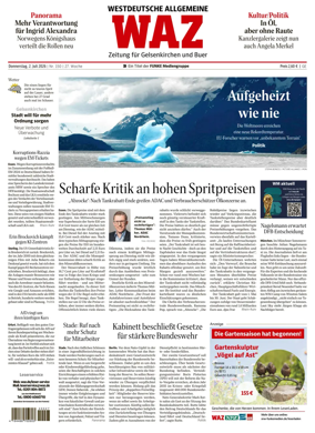 Cover of Westdeutsche Allgemeine Zeitung (Gelsenkirchen)