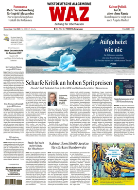 Cover of Westdeutsche Allgemeine Zeitung (Oberhausen)