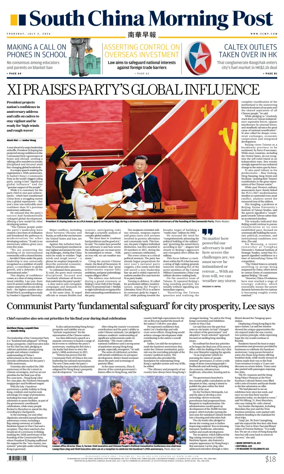 Cover of South China Morning Post