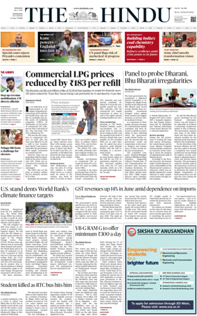 Cover of The Hindu (Hyderabad)