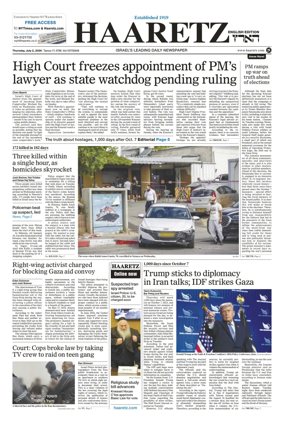Cover of Haaretz english edition