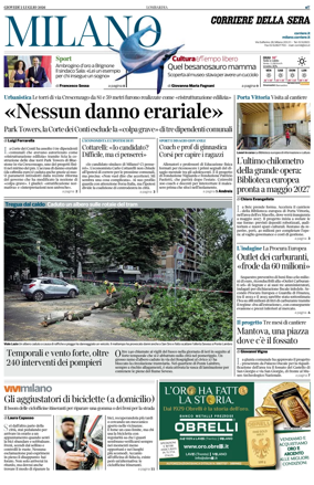 Cover of Corriere della Sera (Milano)