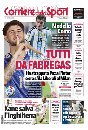 Cover of Corriere dello Sport